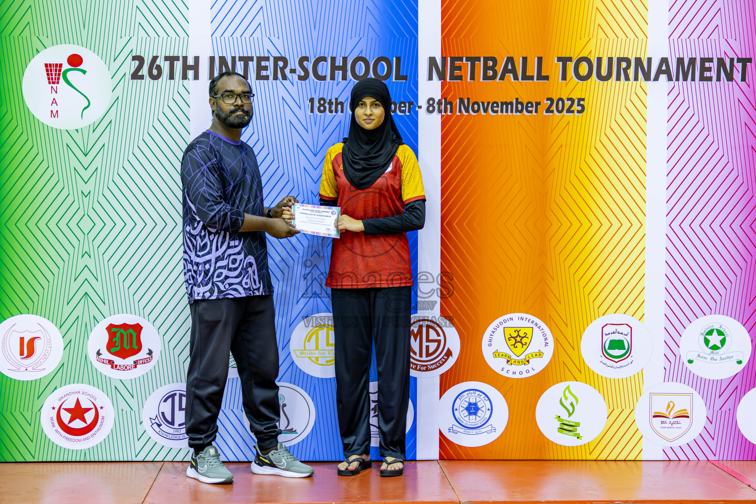 Day 1 of Inter-School Netball Tournament 2025 was held in Social Center Indoor Hall on Saturday, 18th October 2025. Photos: Areef Adam / images.mv