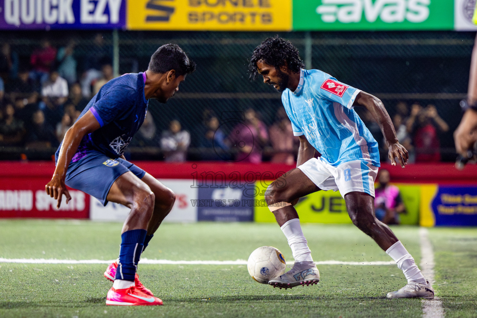 K Maafushi vs K Guraidhoo in Kaafu Atoll Semi Final in Day 24 of Golden Futsal Challenge 2025 was held on Tuesday , 28th January 2025, in Hulhumale', Maldives. Photos: Nausham Waheed / images.mv