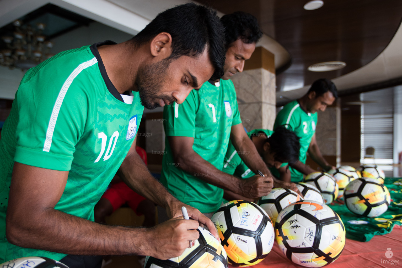 Jersey, balls signing and team photos SAFF Suzuki Cup 2018 in Dhaka, Bangladesh, Sunday, September 09, 2018. (Images.mv Photo/Ismail Thoriq)