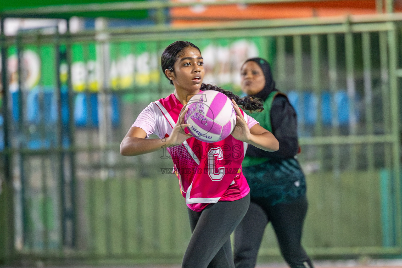 Xenith Sports Club vs N Sports Academy in Division 2 of National Netball Tournament 2025 held in Ekuveni Netball Court at Male', Maldives on Friday, 23rd May 2025. Photos: Mohamed Mahfooz Moosa / images.mv
