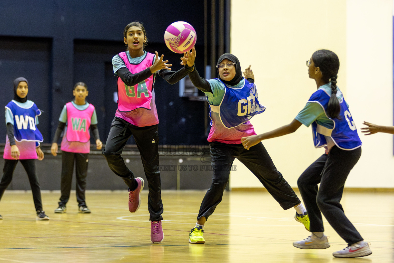 Netkids A vs Netkids B in Day 2 of 3rd Junior Championship - Netball association of Maldives, held at Social Center on Monday 20th January 2025 . Photos by Shuu Abdul Sattar