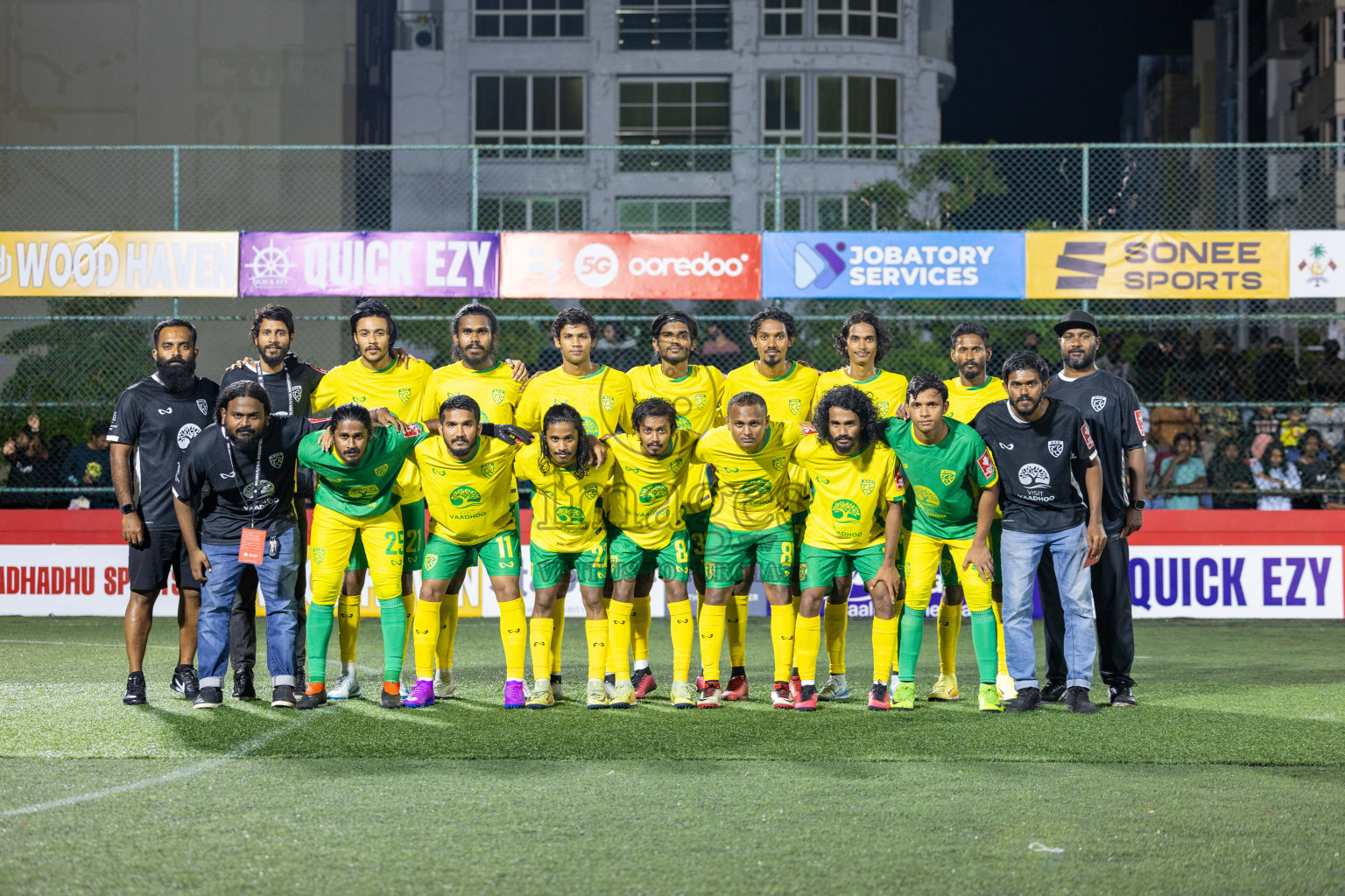GDh. Fiyoaree VS GDh. Vaadhoo in Day 7 of Golden Futsal Challenge 2025 was held on Saturday, 11th January 2025, in Hulhumale', Maldives Photos: Hassan Simah / images.mv