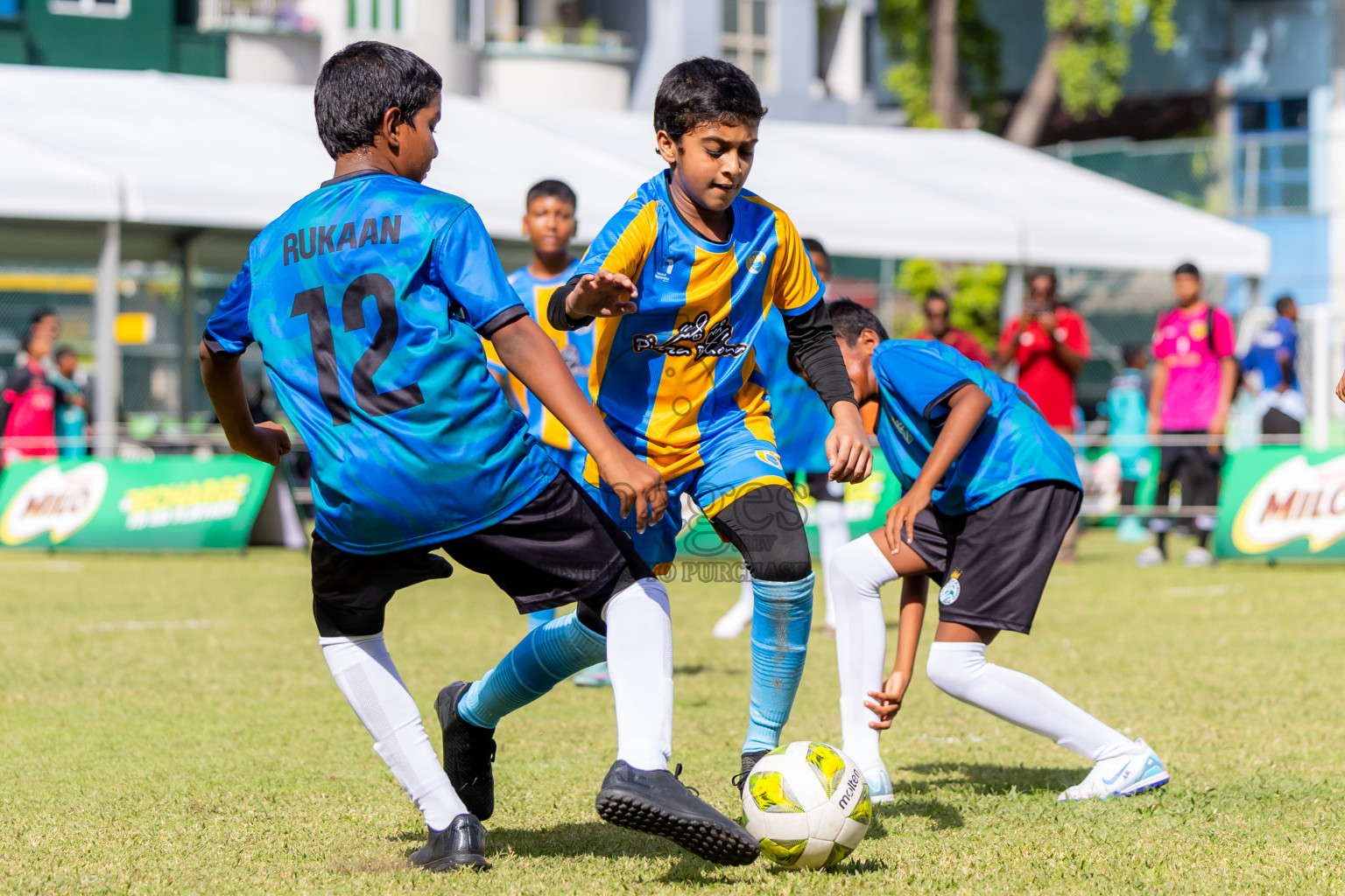 Day 1 of MILO Academy Championship 2025 (U-12) was held at Henveiru Stadium in Male', Maldives on Thursday, 1st May 2025. Photos: Nausham Waheed / images.mv