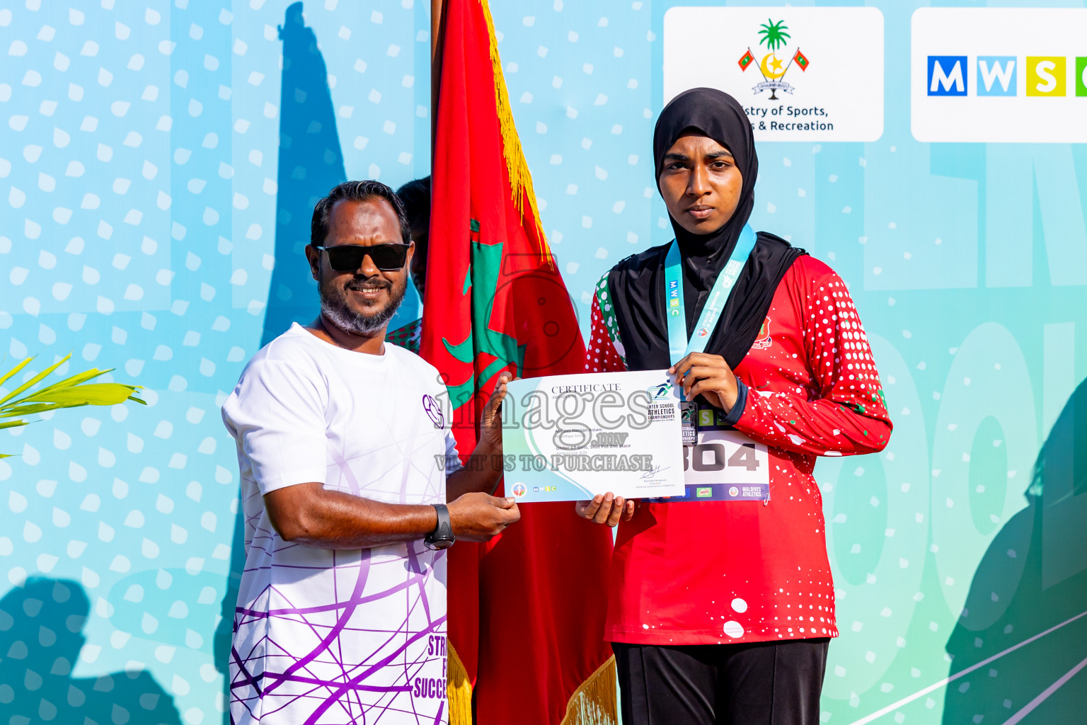 Day 3 of MWSC Interschool Athletics Championships 2024 held in Hulhumale Running Track, Hulhumale, Maldives on Monday, 11th November 2024. Photos by: Nausham Waheed / Images.mv