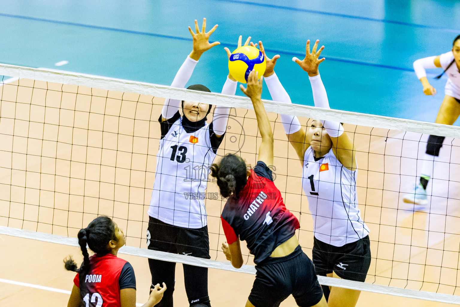 Kyrgyzstan vs Sri Lanka in Day 3 of CAVA U20 Woman's Volleyball Championship 2024 was held in Social Center, Male', Maldives on 20th July 2024. Photos: Nausham Waheed / images.mv