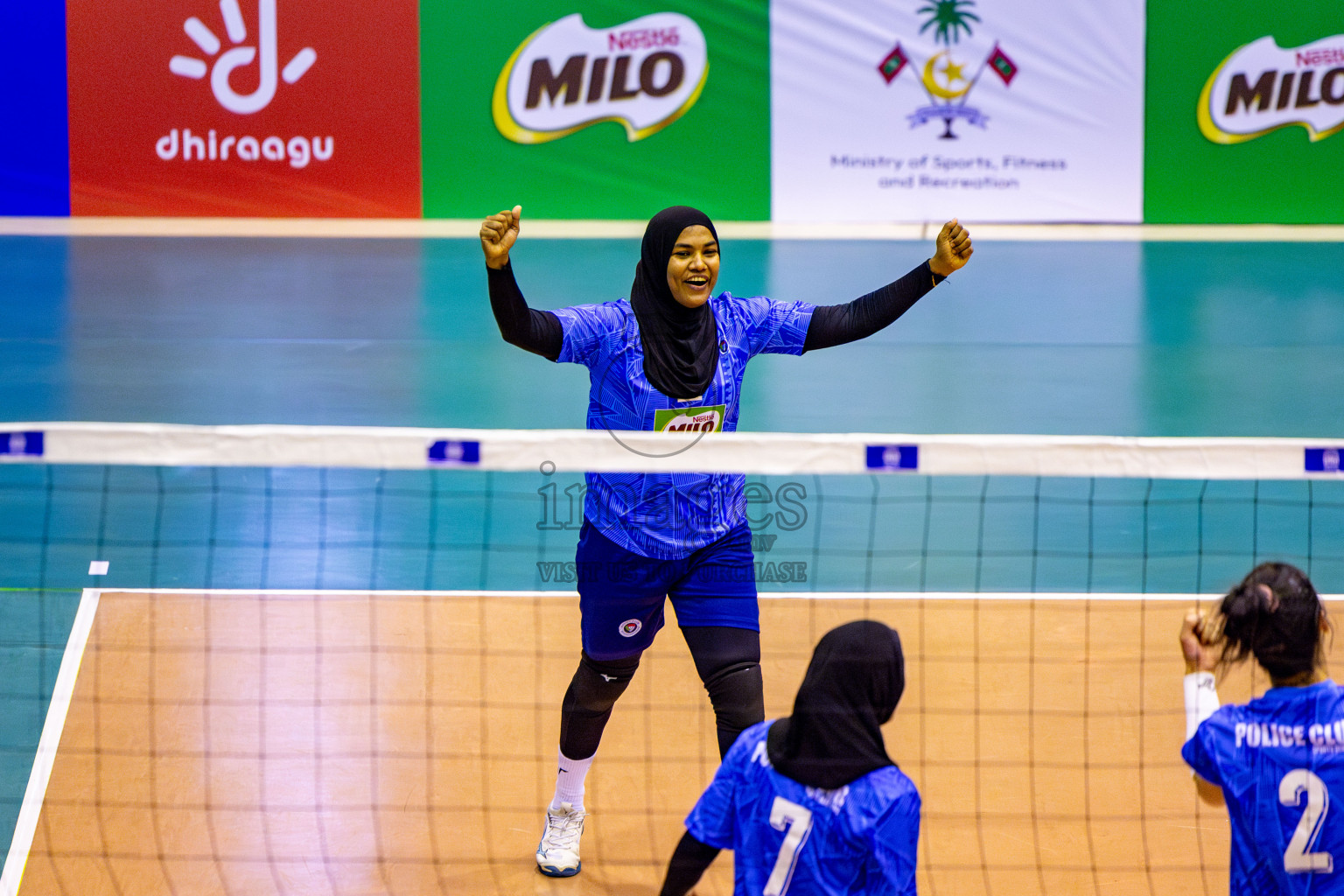 Police club vs Volleyball Youth NG Day 3 of Women's Division of Milo VAM Cup 2025 held in Male', Maldives on Friday, 11th April 2025 at Social Center Indoor Hall Photos By: Nausham Waheed / images.mv