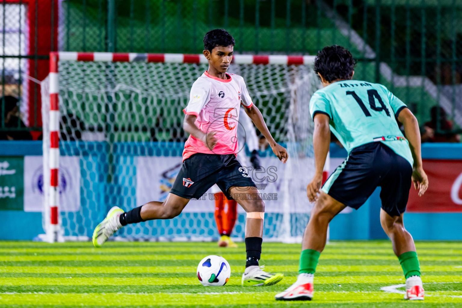 Raiymandhoo FC vs Naalaafushi YC in Day 2 of Laamehi Dhiggaru Ekuveri Futsal Challenge 2024 was held on Saturday, 27th July 2024, at Dhiggaru Futsal Ground, Dhiggaru, Maldives Photos: Nausham Waheed / images.mv