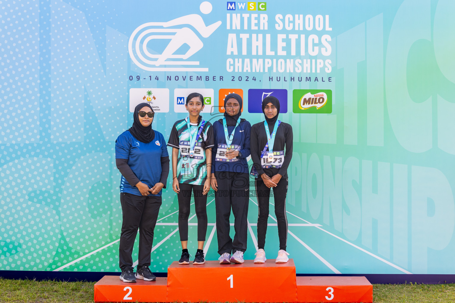 Day 6 of MWSC Interschool Athletics Championships 2024 held in Hulhumale Running Track, Hulhumale, Maldives on Thursday, 14th November 2024. Photos by: Ismail Thoriq / Images.mv