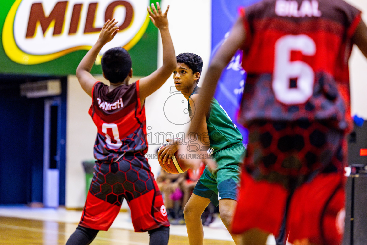 Aminiyya School vs Iskandhar School in day 26 of Junior Basketball Championship 2024 was held in Social Center, Male', Maldives on Tuesday, 10th December 2024. Photos: Nausham Waheed / images.mv