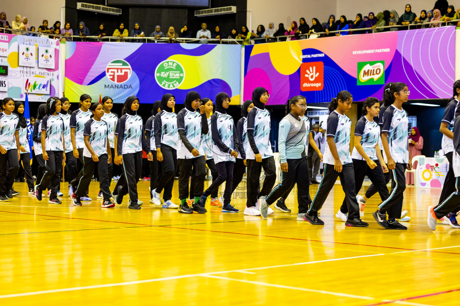 Day 1 of 25th Milo Inter-School Netball Tournament was held in Social Center at Male', Maldives on Thursday, 8th August 2024. Photos: Nausham Waheed / images.mv