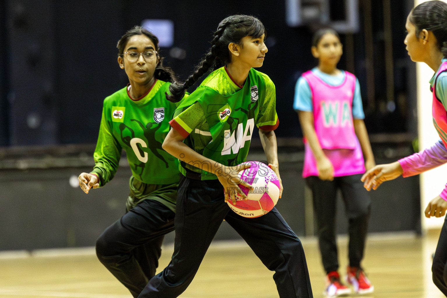 Fionti SC vs Young Netters A in Day 6  of 3rd Netball Junior Championship, held at Social Center on Friday 24th January 2025 . Photos: Shuu Abdul Sattar / images.mv