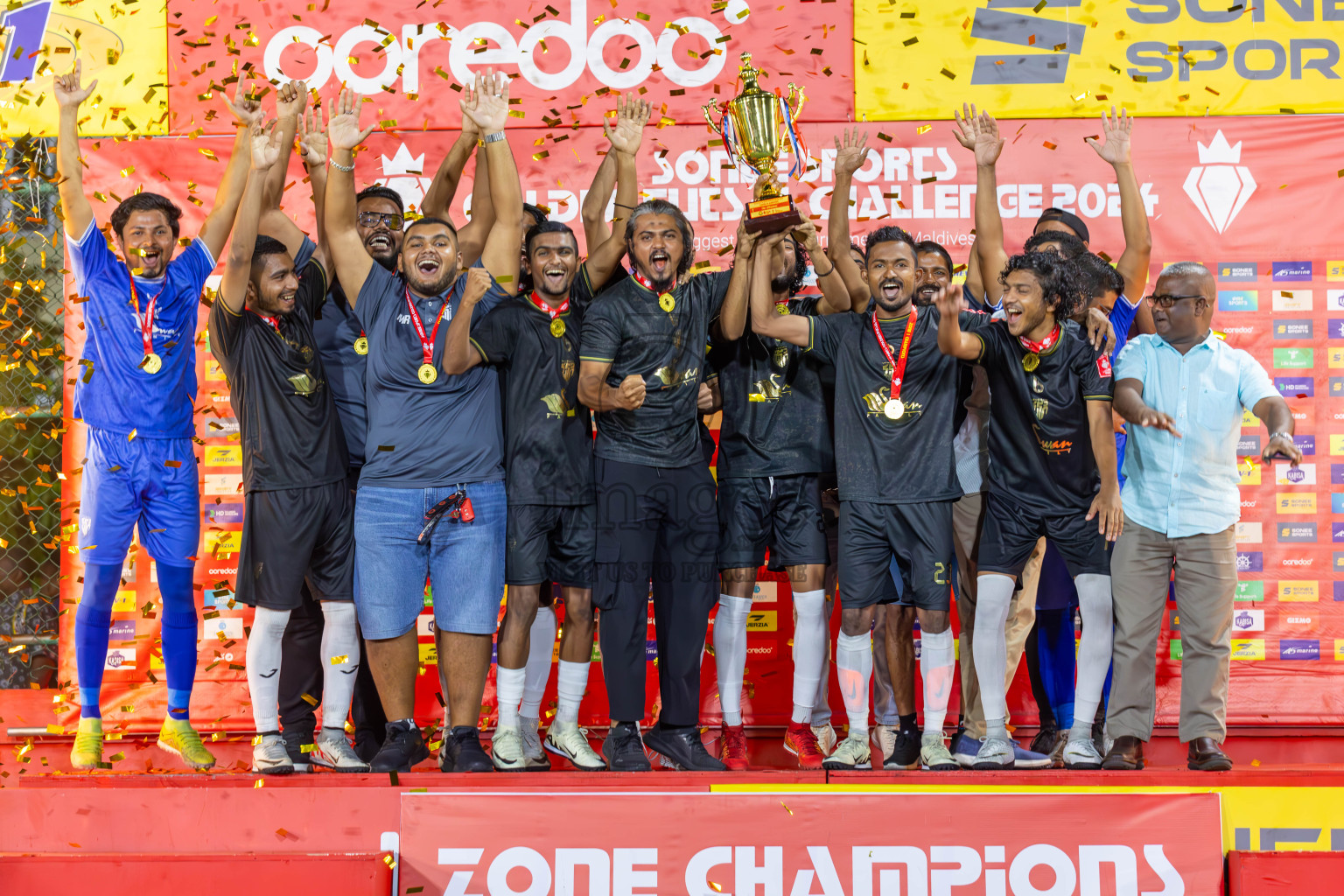 HA Utheemu vs HDh Naivaadhoo in Zone 1 Final on Day 389 of Golden Futsal Challenge 2024 which was held on Saturday, 24th February 2024, in Hulhumale', Maldives Photos: Ismail Thoriq / images.mv