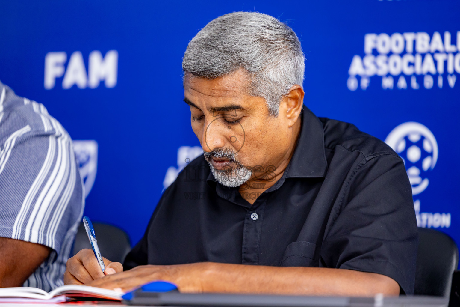 Press conference by FAM Normalization Committee was held at National Stadium in Male', Maldives on Sunday, 18th September 2024. Photos: Nausham Waheed / images.mv