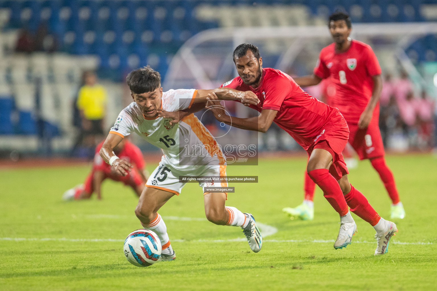 Maldives vs Bhutan in SAFF Championship 2023 held in Sree Kanteerava Stadium, Bengaluru, India, on Wednesday, 22nd June 2023. Photos: Nausham Waheed / images.mv