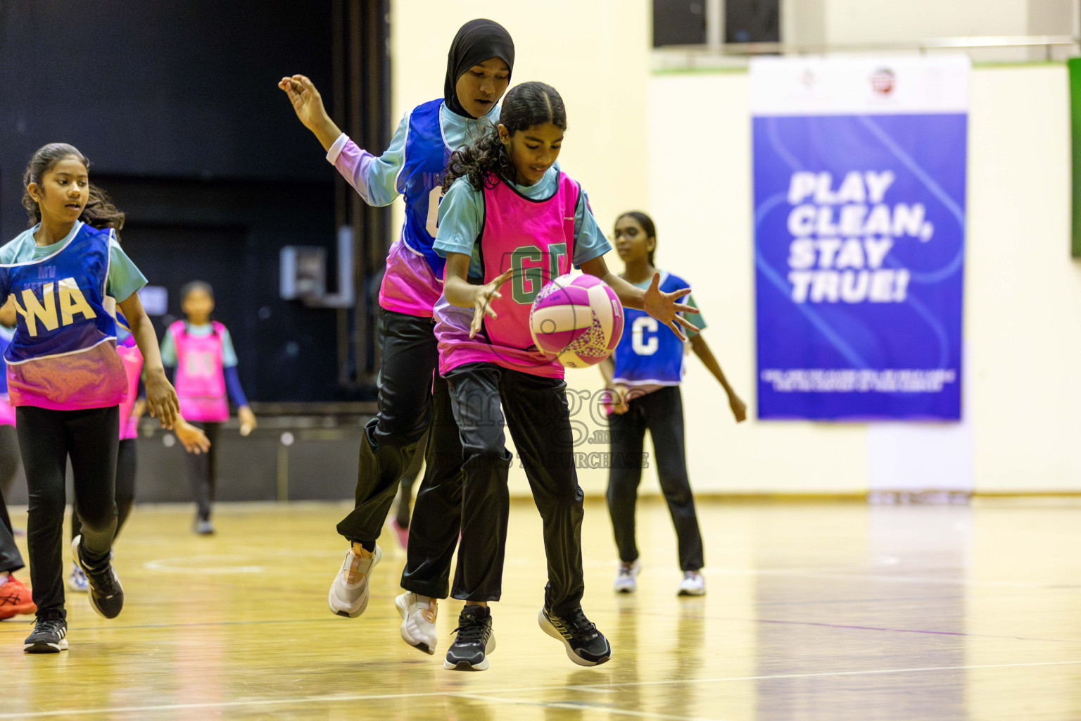 Netkids A vs Netkids B in Day 2 of 3rd Junior Championship - Netball association of Maldives, held at Social Center on Monday 20th January 2025 . Photos by Shuu Abdul Sattar