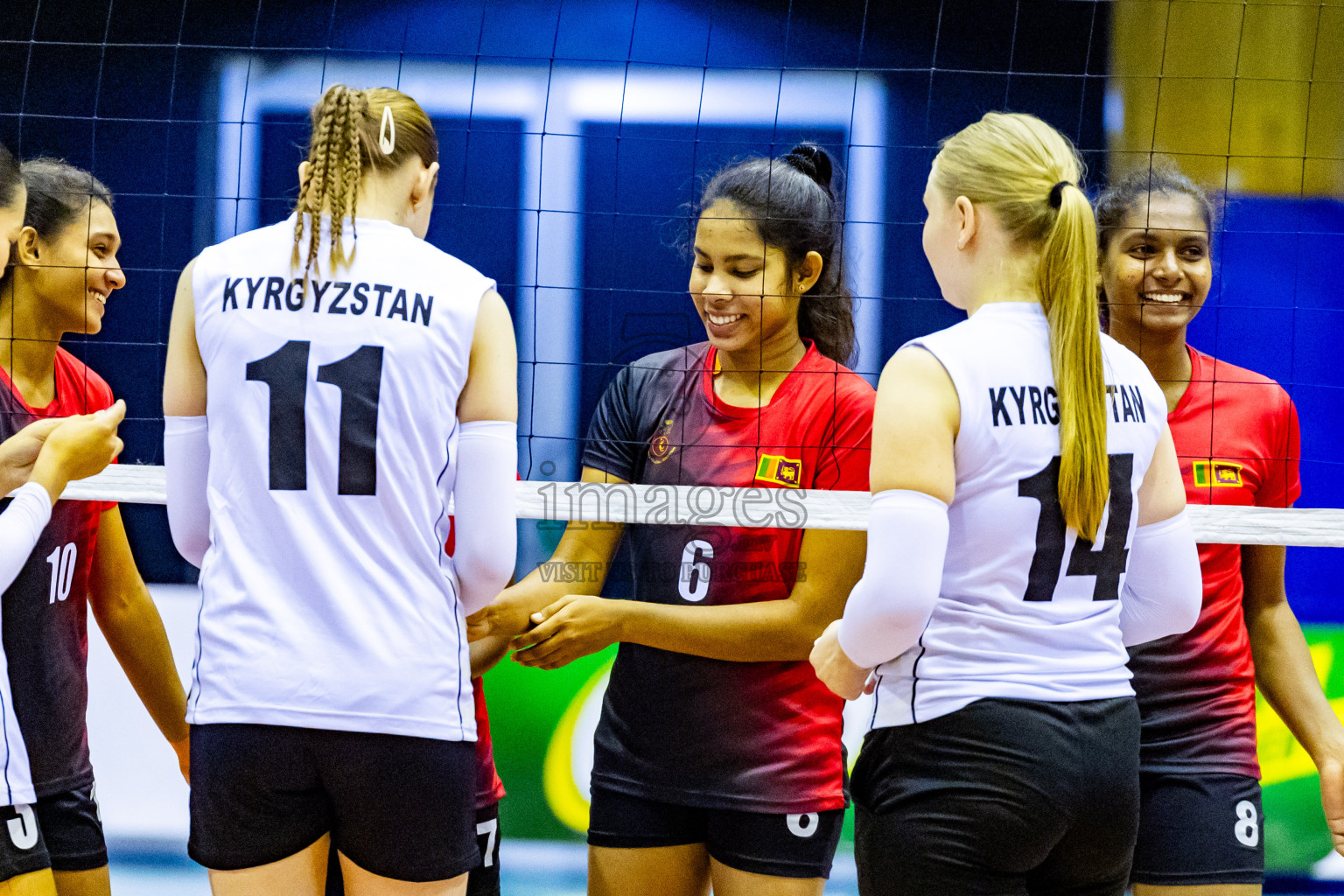 Kyrgyzstan vs Sri Lanka in Day 3 of CAVA U20 Woman's Volleyball Championship 2024 was held in Social Center, Male', Maldives on 20th July 2024. Photos: Nausham Waheed / images.mv