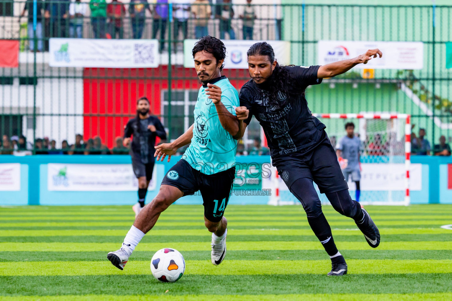 Dee Cee Jay SC vs Naalaafushi YC in Day 3 of Laamehi Dhiggaru Ekuveri Futsal Challenge 2024 was held on Sunday, 28th July 2024, at Dhiggaru Futsal Ground, Dhiggaru, Maldives Photos: Nausham Waheed / images.mv