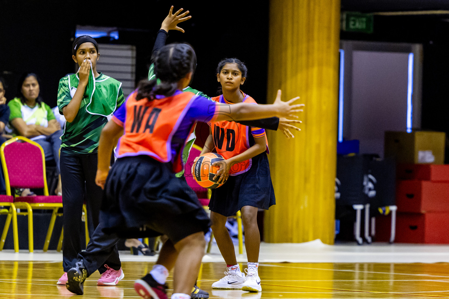 Day 9 of 25th Inter-School Netball Tournament was held in Social Center at Male', Maldives on Monday, 19th August 2024. Photos: Nausham Waheed / images.mv