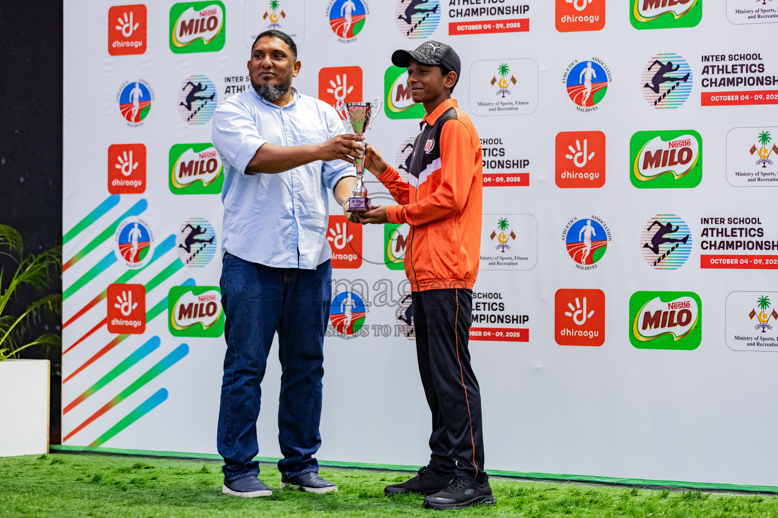 Day 6 of Inter-school Athletics Championship 2025 held in Ekuveni Synthetic Track, Male', Maldives on Sunday, 12th October 2025. Photos by: Areef Adam / Images.mv