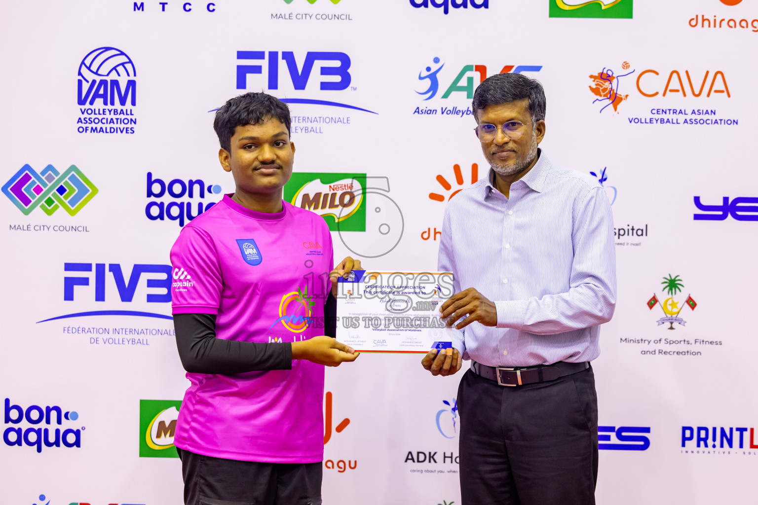 Sri Lanka vs Maldives in Semi Final of CAVA U20 Woman's Volleyball Championship 2024 was held in Social Center, Male', Maldives on 22nd July 2024. Photos: Nausham Waheed / images.mv