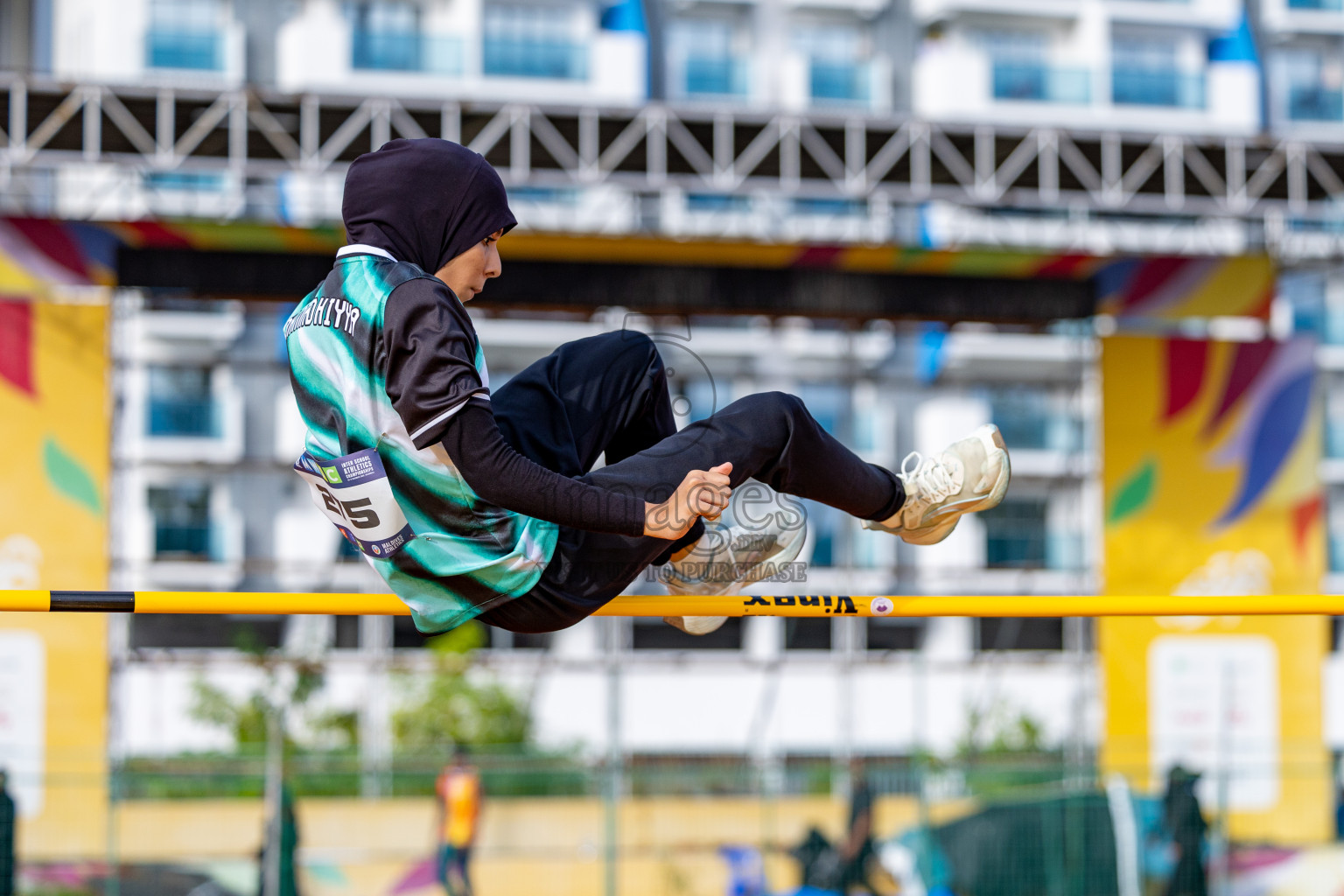 Day 2 of MWSC Interschool Athletics Championships 2024 held in Hulhumale Running Track, Hulhumale, Maldives on Sunday, 10th November 2024. 
Photos by: Hassan Simah / Images.mv