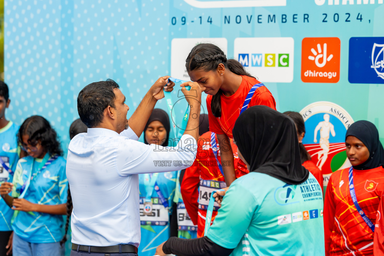 Day 6 of MWSC Interschool Athletics Championships 2024 held in Hulhumale Running Track, Hulhumale, Maldives on Thursday, 14th November 2024. Photos by: Nausham Waheed / Images.mv