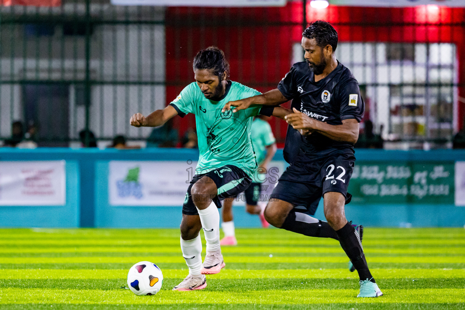 Much Black vs Naalaafushi YC in Day 1 of Laamehi Dhiggaru Ekuveri Futsal Challenge 2024 was held on Friday, 26th July 2024, at Dhiggaru Futsal Ground, Dhiggaru, Maldives Photos: Nausham Waheed / images.mv