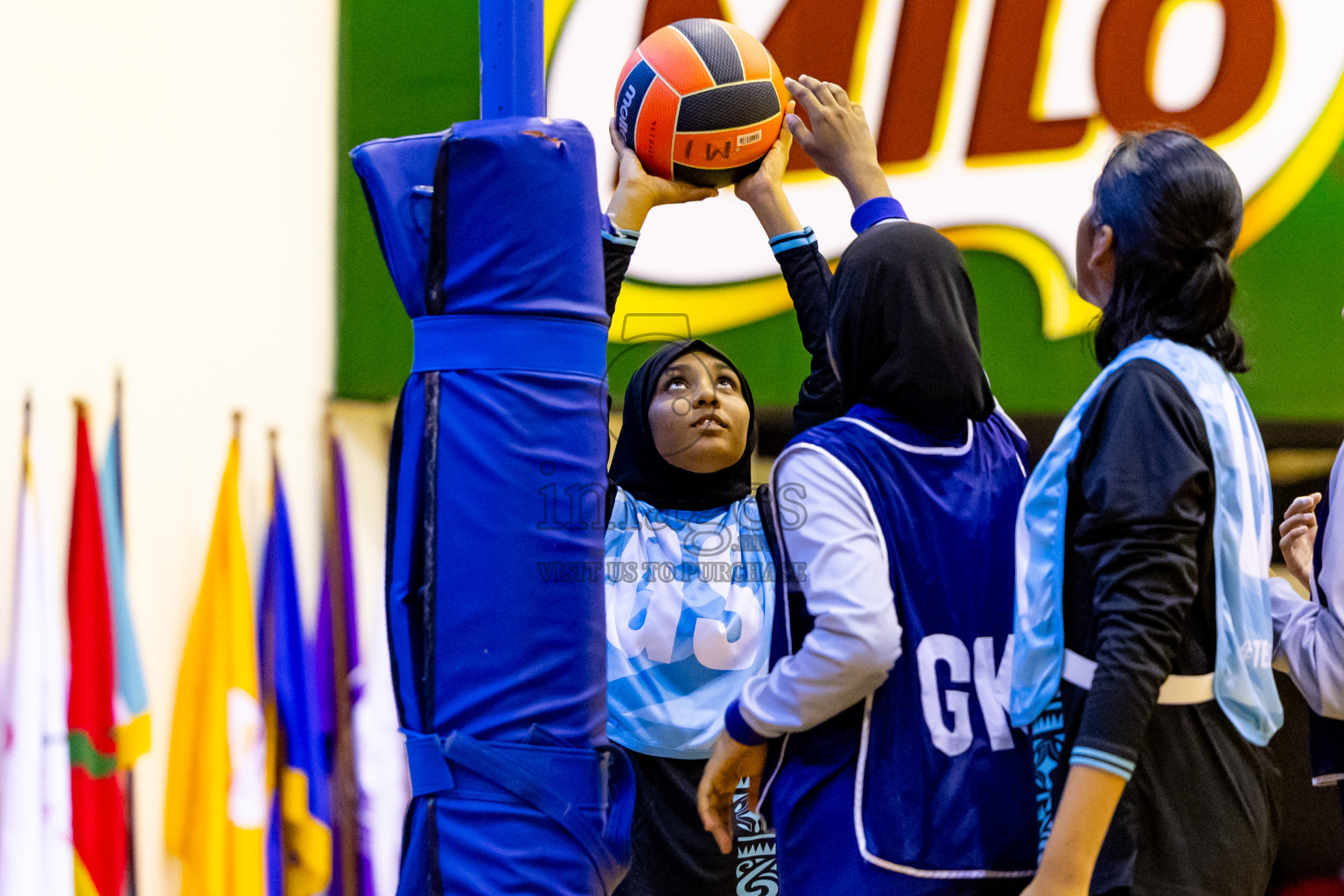 Day 6 of 25th Inter-School Netball Tournament was held in Social Center at Male', Maldives on Thursday, 15th August 2024. Photos: Nausham Waheed / images.mv