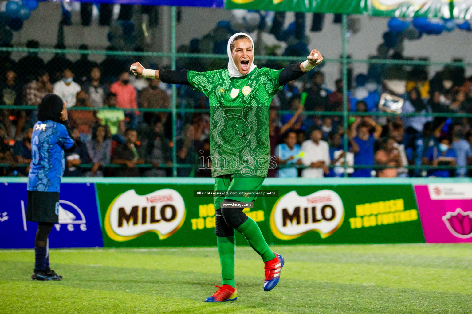 MPL vs Police Club in the Semi Finals of 18/30 Women's Futsal Fiesta 2021 held in Hulhumale, Maldives on 14th December 2021. Photos: Shuu Abdul Sattar / images.mv