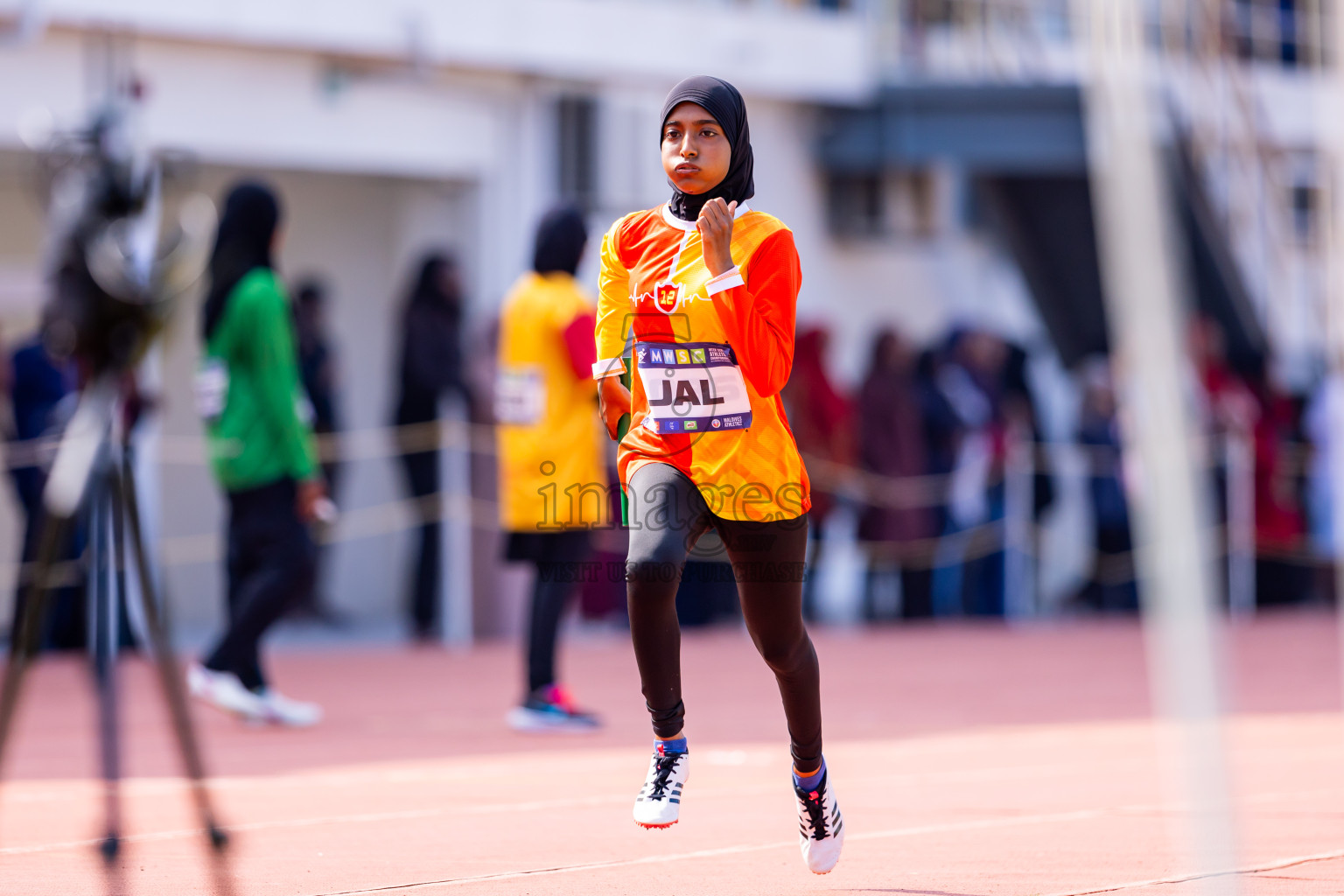 Day 6 of MWSC Interschool Athletics Championships 2024 held in Hulhumale Running Track, Hulhumale, Maldives on Thursday, 14th November 2024. Photos by: Nausham Waheed / Images.mv