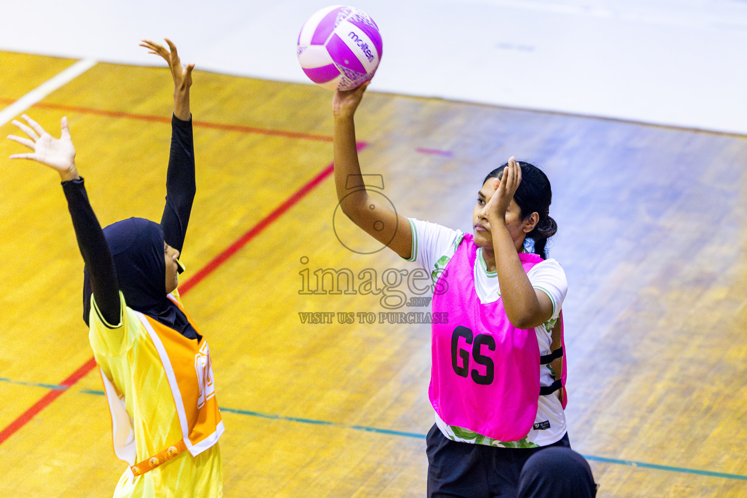 KYRC vs Sports Club Shining Star in Day 10 of National Netball Tournament 2025 held in Social Center at Male', Maldives on Tuesday, 27th May 2025. Photos: Nausham Waheed / images.mv