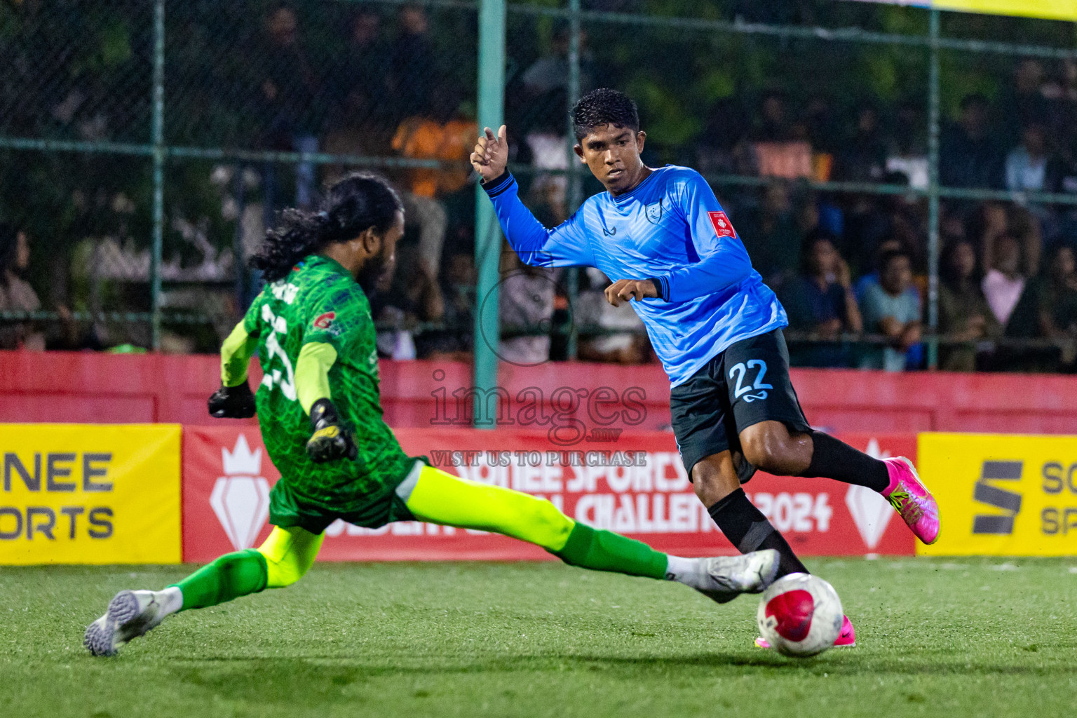 GDh Thinadhoo vs GDh Hoadedhdhoo in Day 23 of Golden Futsal Challenge 2024 was held on Tuesday , 6th February 2024 in Hulhumale', Maldives Photos: Nausham Waheed / images.mv