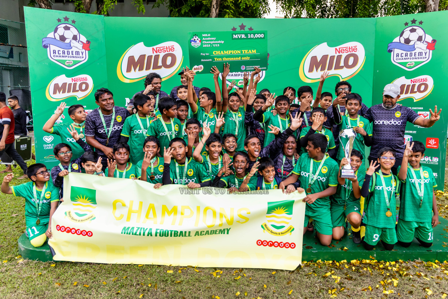 Day 3 of MILO Academy Championship 2025 (U-12) was held at Henveiru Stadium in Male', Maldives on Saturday, 3rd May 2025. Photos: Nausham Waheed / images.mv