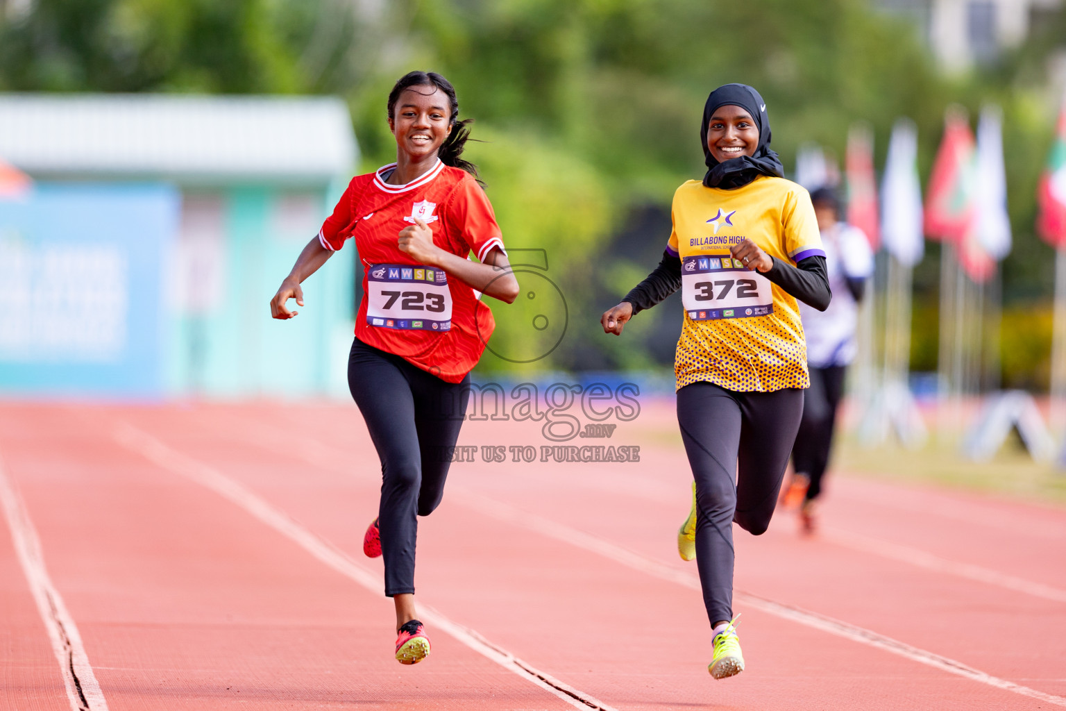 Day 3 of MWSC Interschool Athletics Championships 2024 held in Hulhumale Running Track, Hulhumale, Maldives on Monday, 11th November 2024. 
Photos by: Hassan Simah / Images.mv