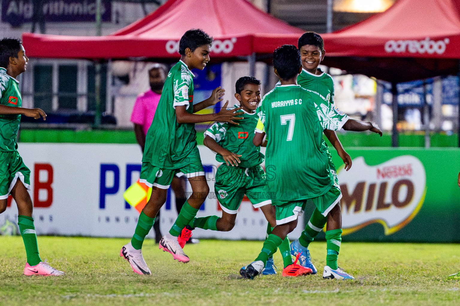 Victory Sports Club vs Hurriyya Sports Club (U12) in Day 9 of Dhivehi Youth League 2024 held at Henveiru Stadium on Saturday, 14th December 2024. Photos: Nausham Waheed / Images.mv