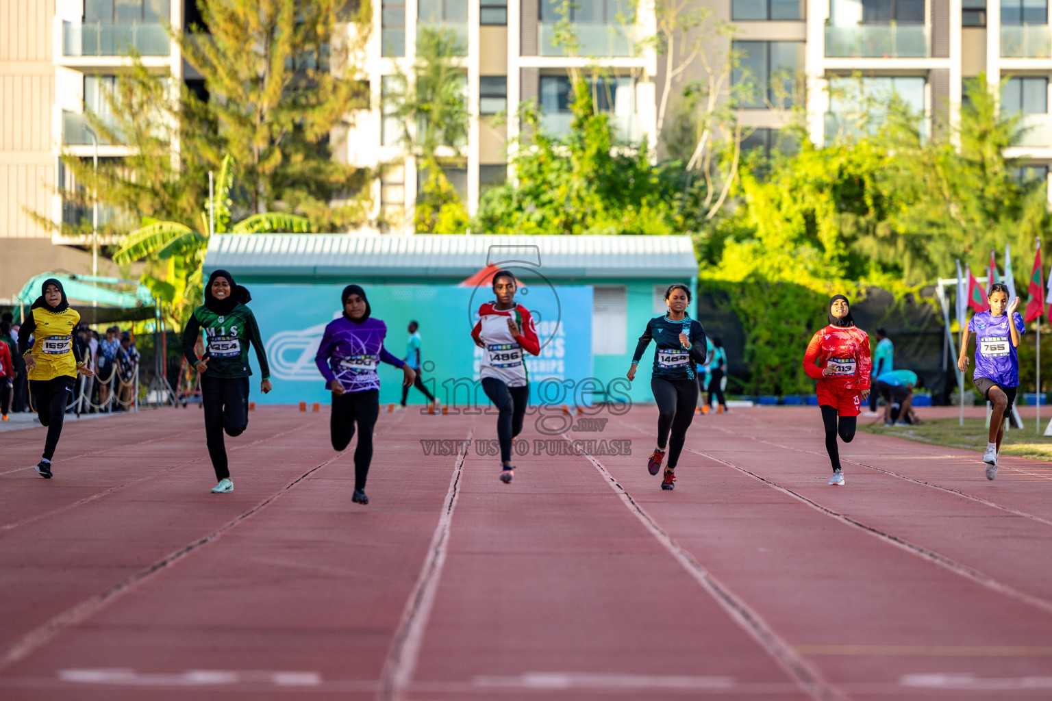 Day 1 of MWSC Interschool Athletics Championships 2024 held in Hulhumale Running Track, Hulhumale, Maldives on Saturday, 9th November 2024. 
Photos by: Hassan Simah / Images.mv