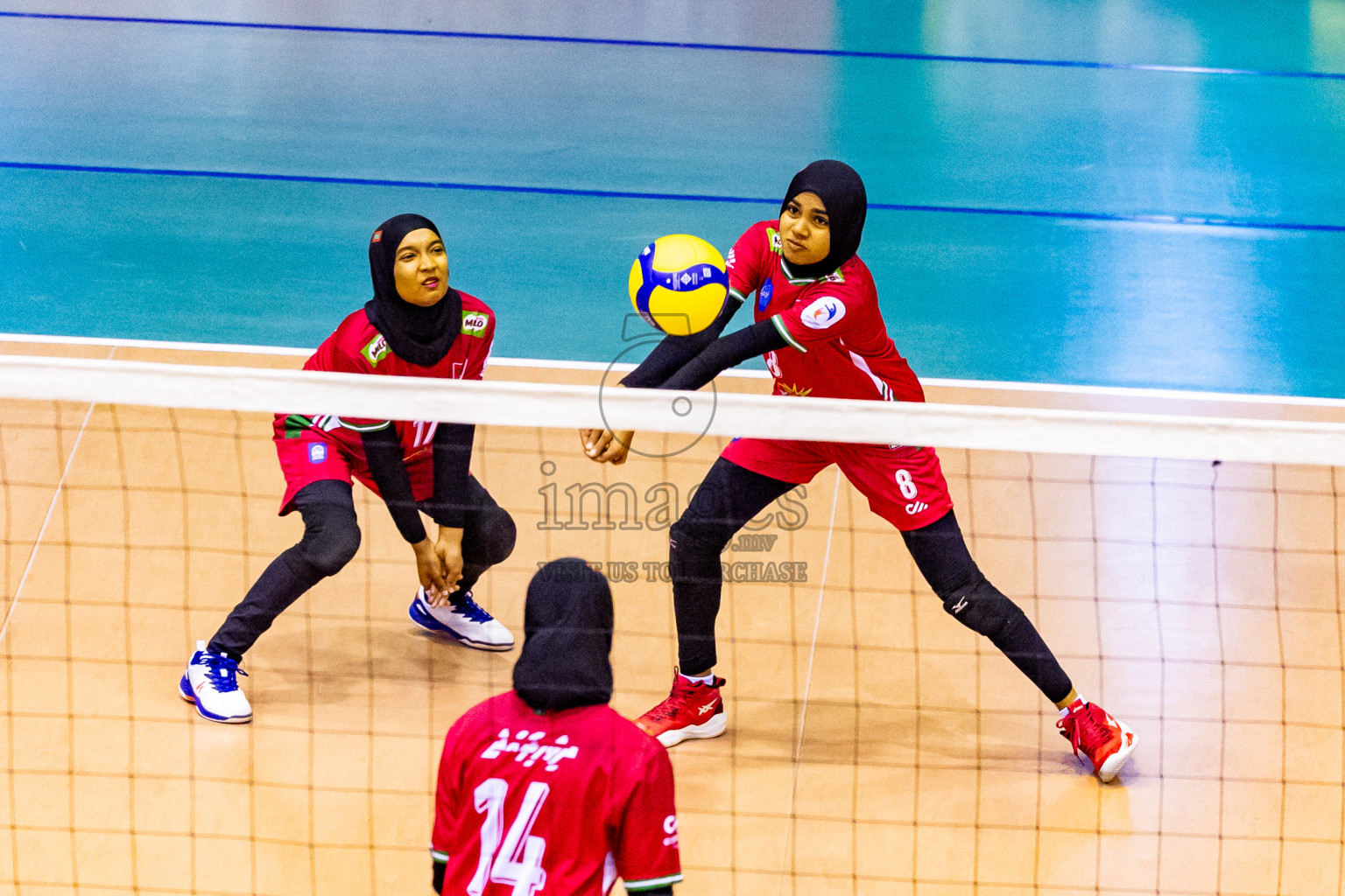 Nepal vs Maldives in Day 3 of CAVA U20 Woman's Volleyball Championship 2024 was held in Social Center, Male', Maldives on 20th July 2024. Photos: Nausham Waheed / images.mv