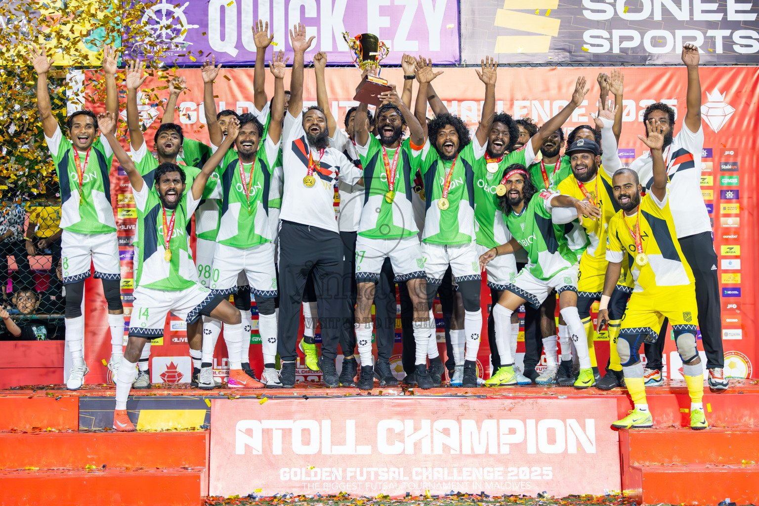 HDh Naivaadhoo vs HDh Neykurendhoo in Haa Dhaalu Atoll Finals Day 28 of Golden Futsal Challenge 2025 was held on Saturday , 1st February 2025, in Hulhumale', Maldives. Photos: Ismail Thoriq / images.mv