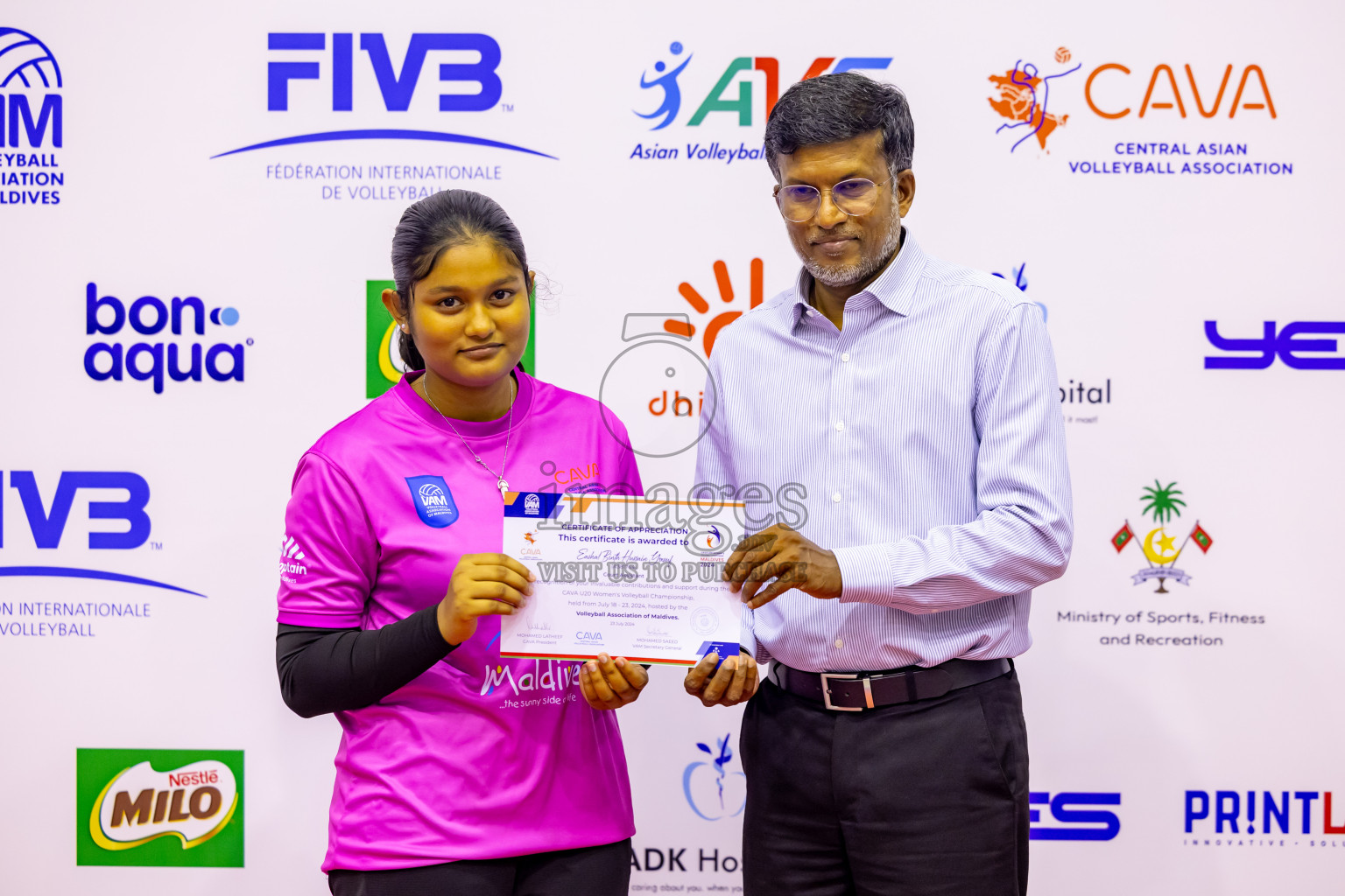 Sri Lanka vs Maldives in Semi Final of CAVA U20 Woman's Volleyball Championship 2024 was held in Social Center, Male', Maldives on 22nd July 2024. Photos: Nausham Waheed / images.mv