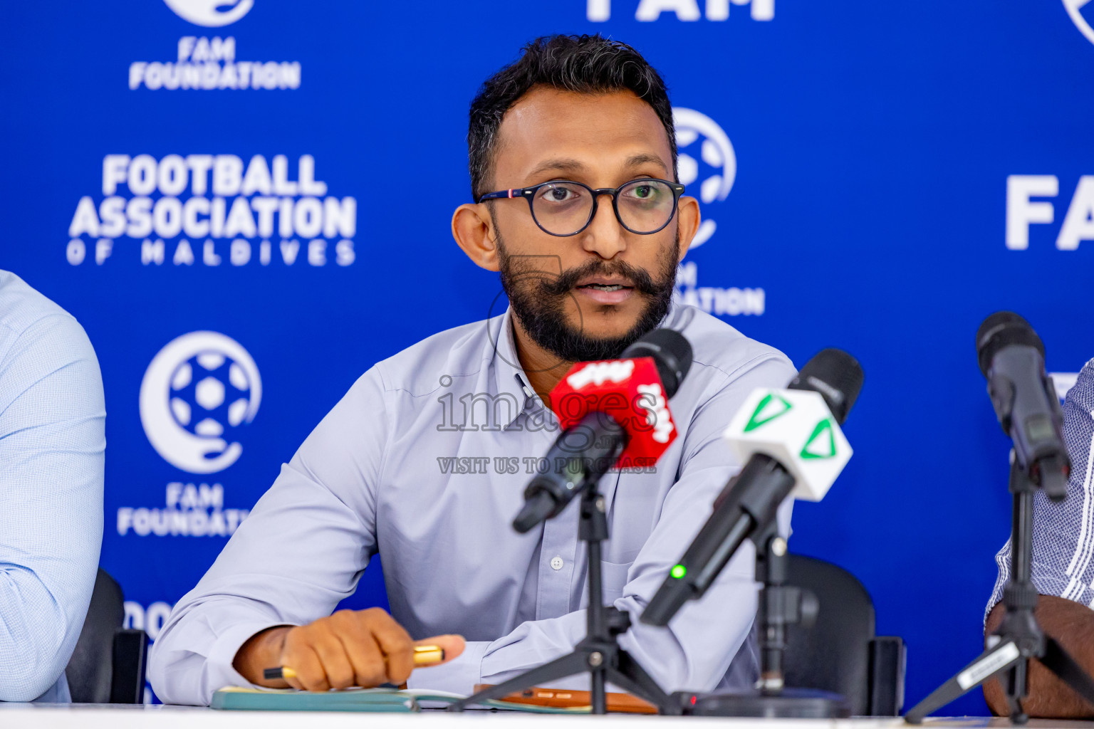 Press conference by FAM Normalization Committee was held at National Stadium in Male', Maldives on Sunday, 18th September 2024. Photos: Nausham Waheed / images.mv