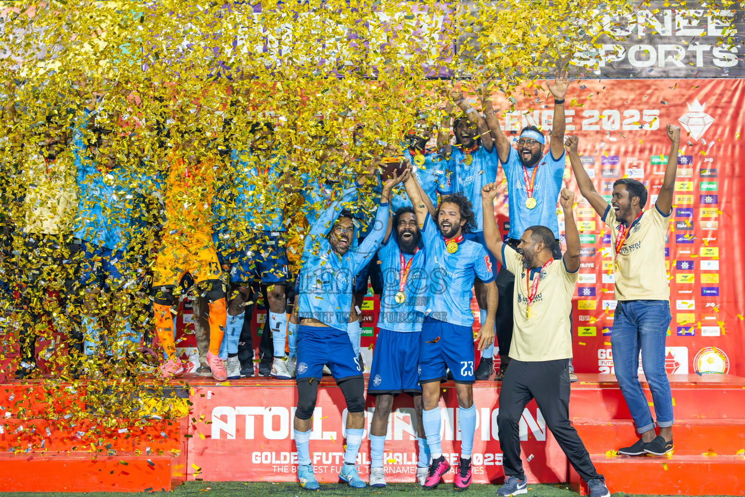 M Dhiggaru vs M Muli in Meemu Atoll Finals in Day 25 of Golden Futsal Challenge 2025 was held on Wednesday , 28th January 2025, in Hulhumale', Maldives. Photos: Ismail Thoriq / images.mv