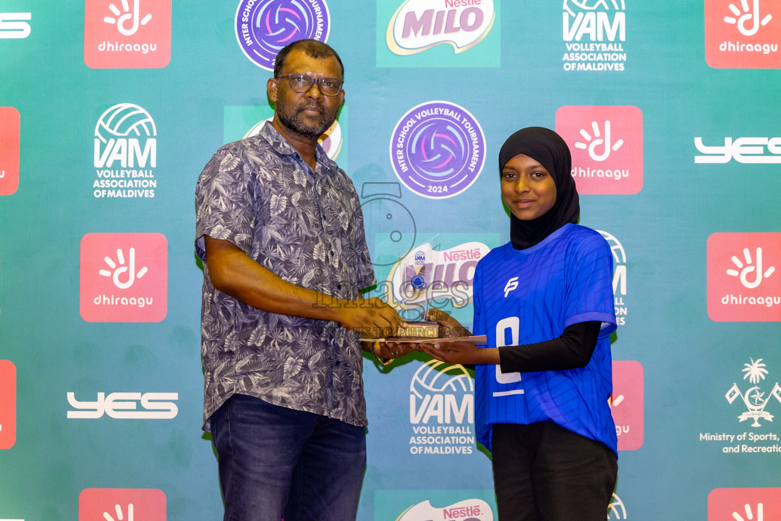 Finals of Interschool Volleyball Tournament 2024 was held in Social Center at Male', Maldives on Friday, 6th December 2024. Photos: Nausham Waheed / images.mv