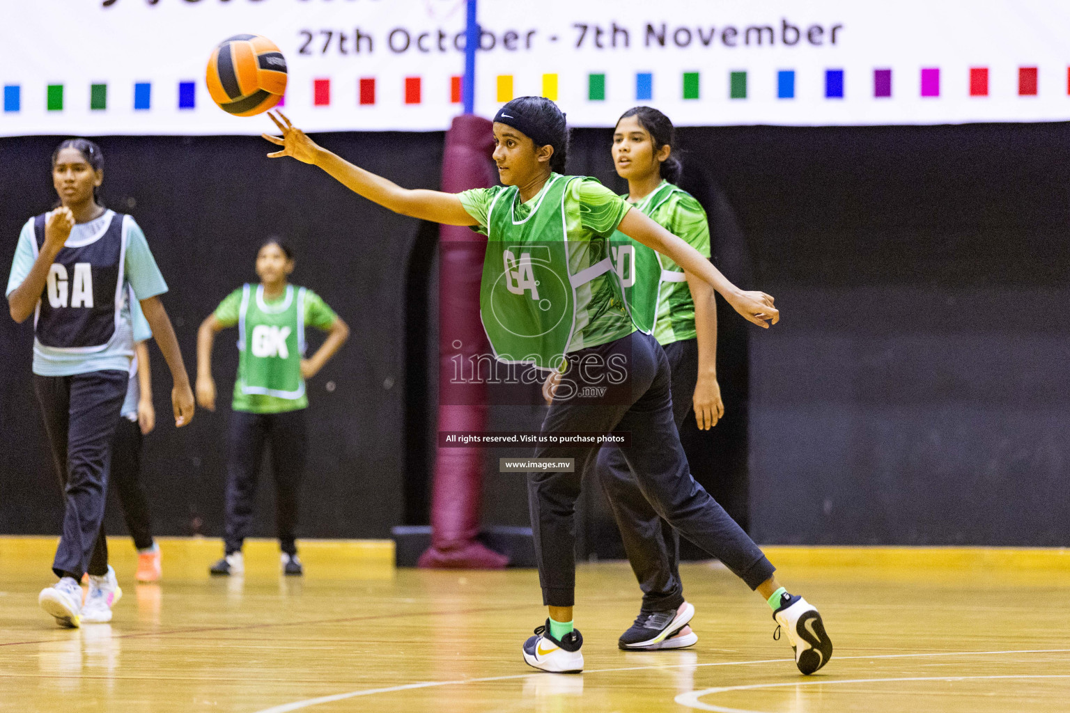 Day 10 of 24th Interschool Netball Tournament 2023 was held in Social Center, Male', Maldives on 5th November 2023. Photos: Nausham Waheed / images.mv