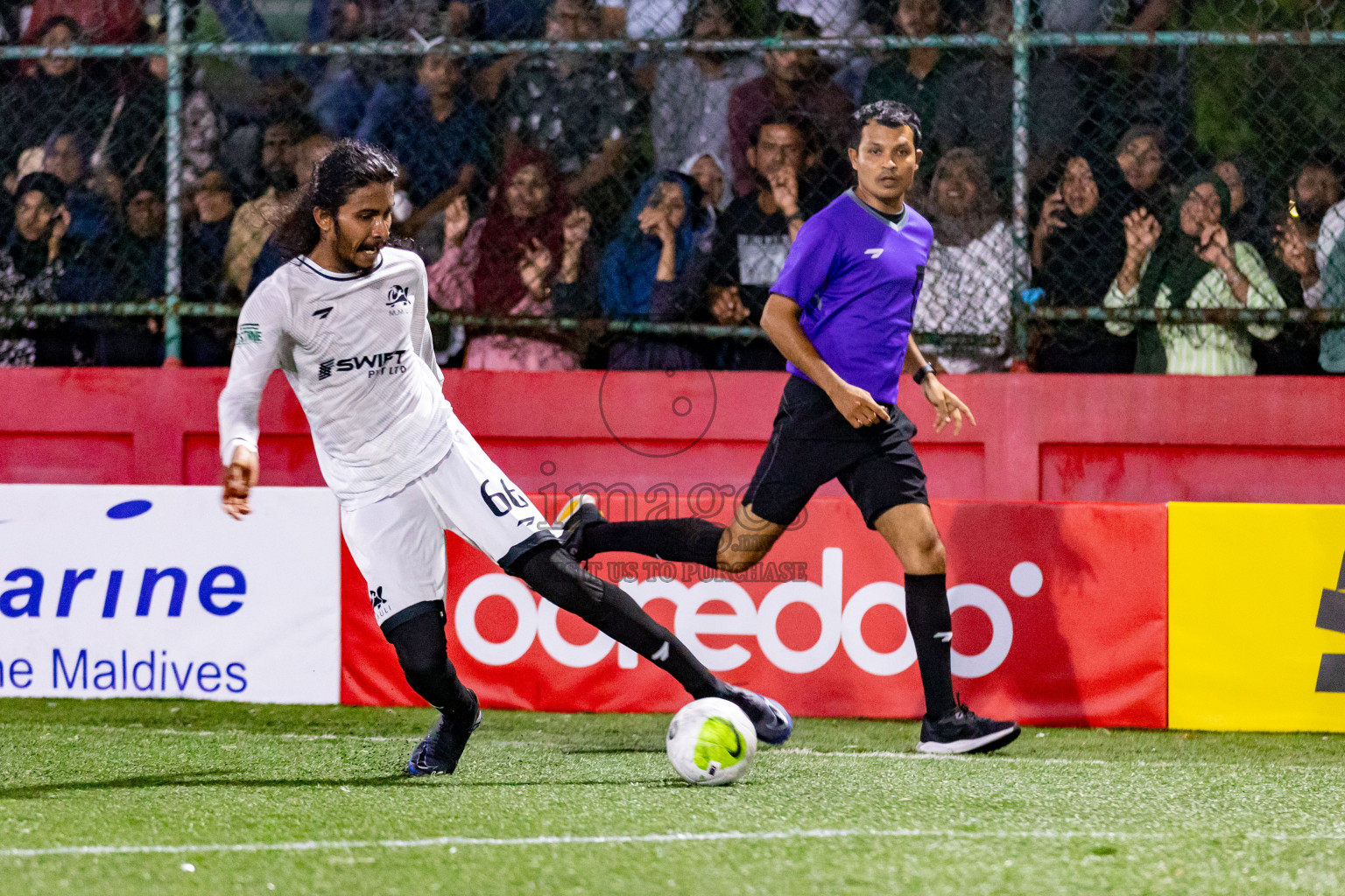 M. Kolhufushi vs M. Muli in Day 19 of Golden Futsal Challenge 2024 was held on Friday, 2nd February 2024 in Hulhumale', Maldives 
Photos: Hassan Simah / images.mv