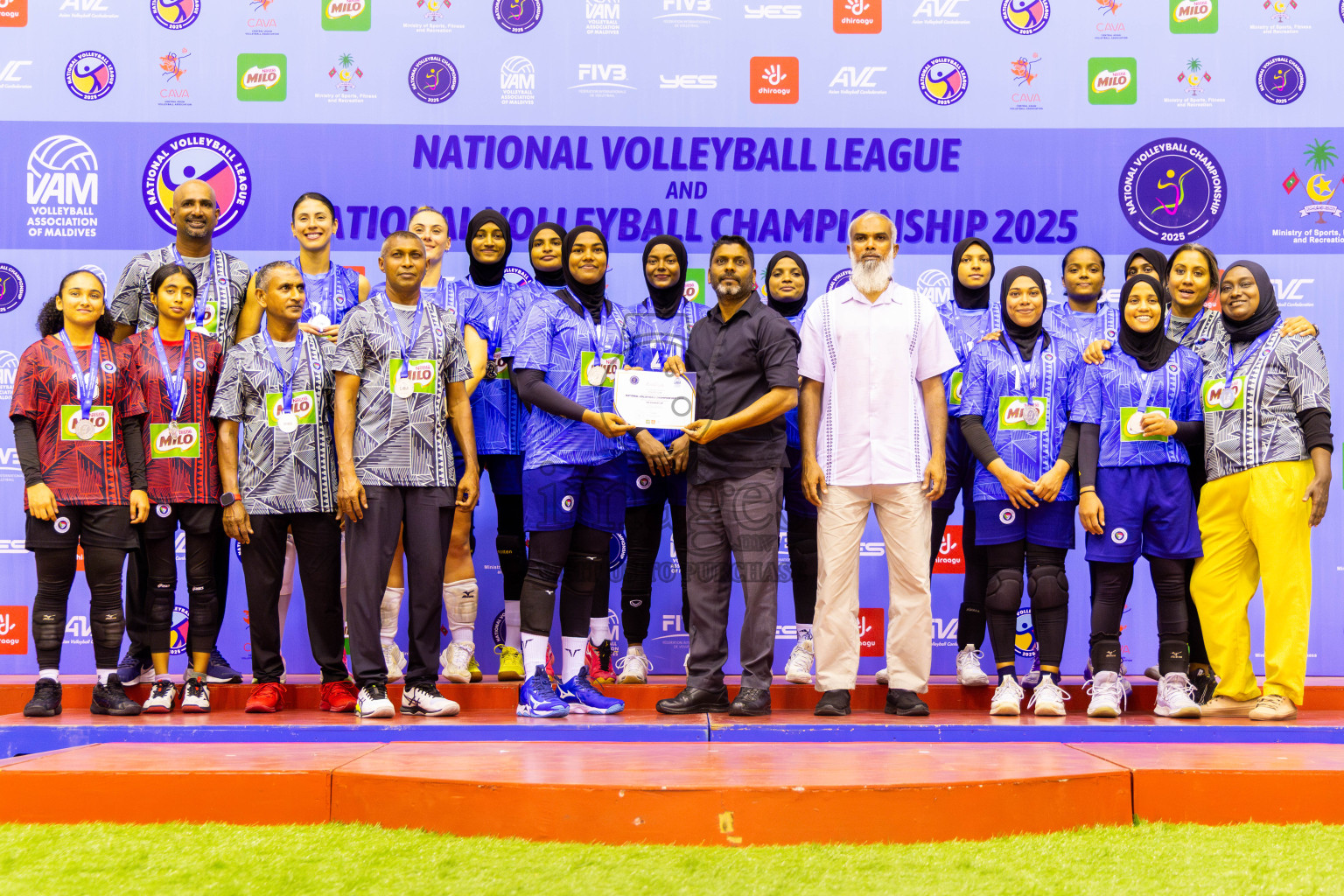 Police Club vs Club Wamco in the Final of Women's Division of National Volleyball Championship 2025 held in Male', Maldives on Sunday, 4th May 2025 at Social Center Indoor Hall Photos By: Nausham Waheed / images.mv
