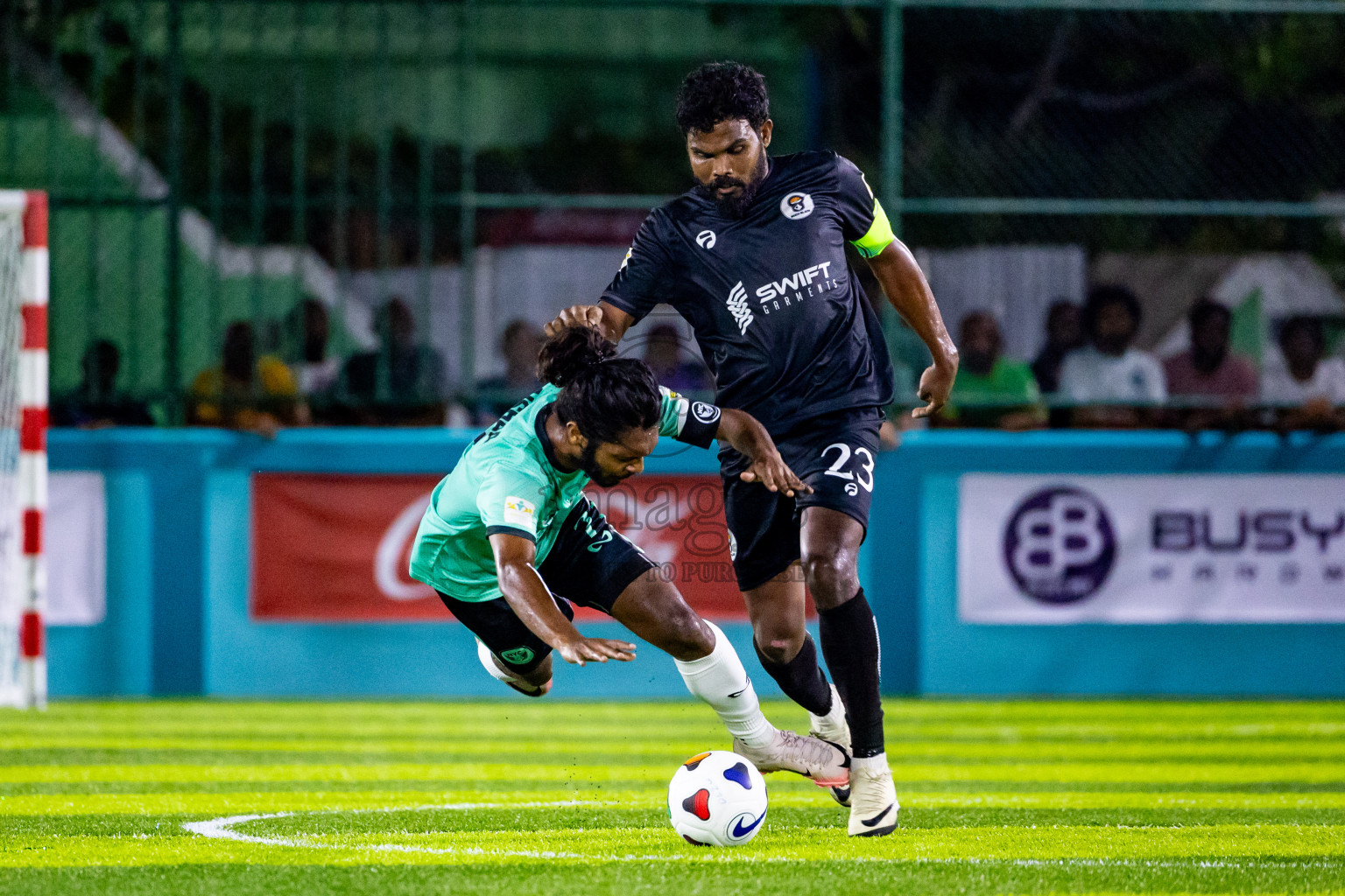 Much Black vs Naalaafushi YC in Day 1 of Laamehi Dhiggaru Ekuveri Futsal Challenge 2024 was held on Friday, 26th July 2024, at Dhiggaru Futsal Ground, Dhiggaru, Maldives Photos: Nausham Waheed / images.mv