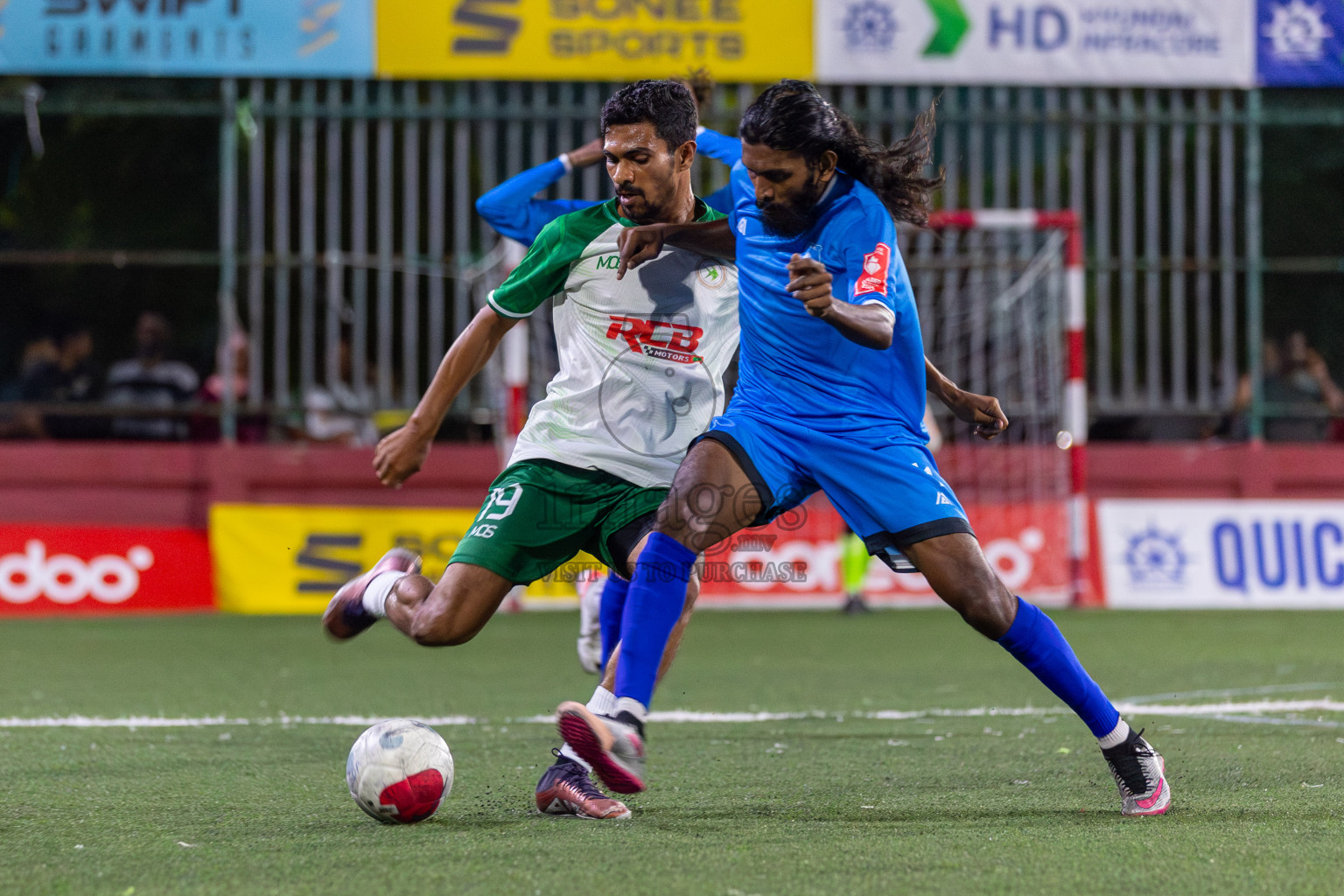 R Alifushi vs R Maduvvari in Day 8 of Golden Futsal Challenge 2024 was held on Monday, 22nd January 2024, in Hulhumale', Maldives Photos: Mohamed Mahfooz Moosa / images.mv