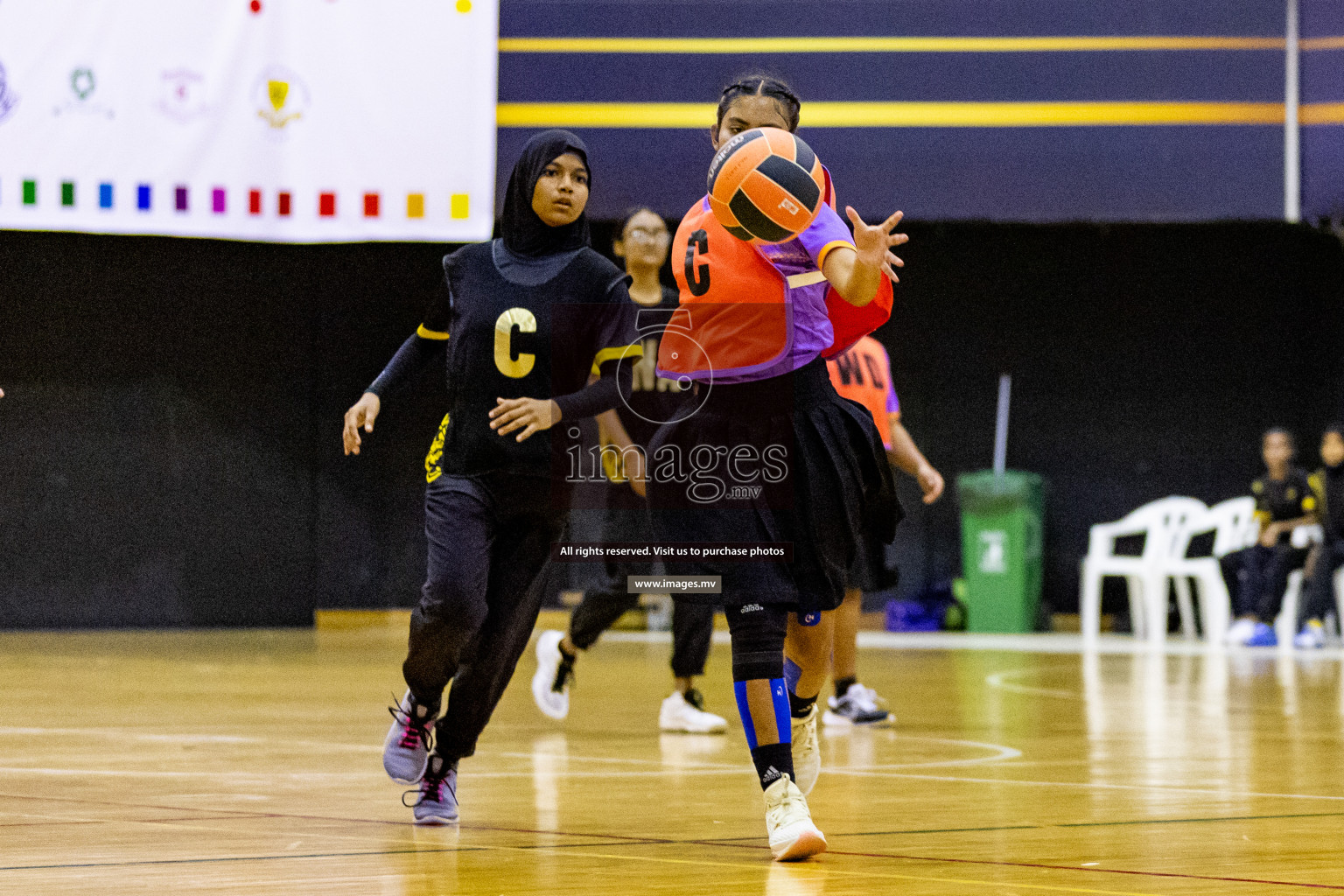 Day 9 of 24th Interschool Netball Tournament 2023 was held in Social Center, Male', Maldives on 4th November 2023. Photos: Hassan Simah / images.mv