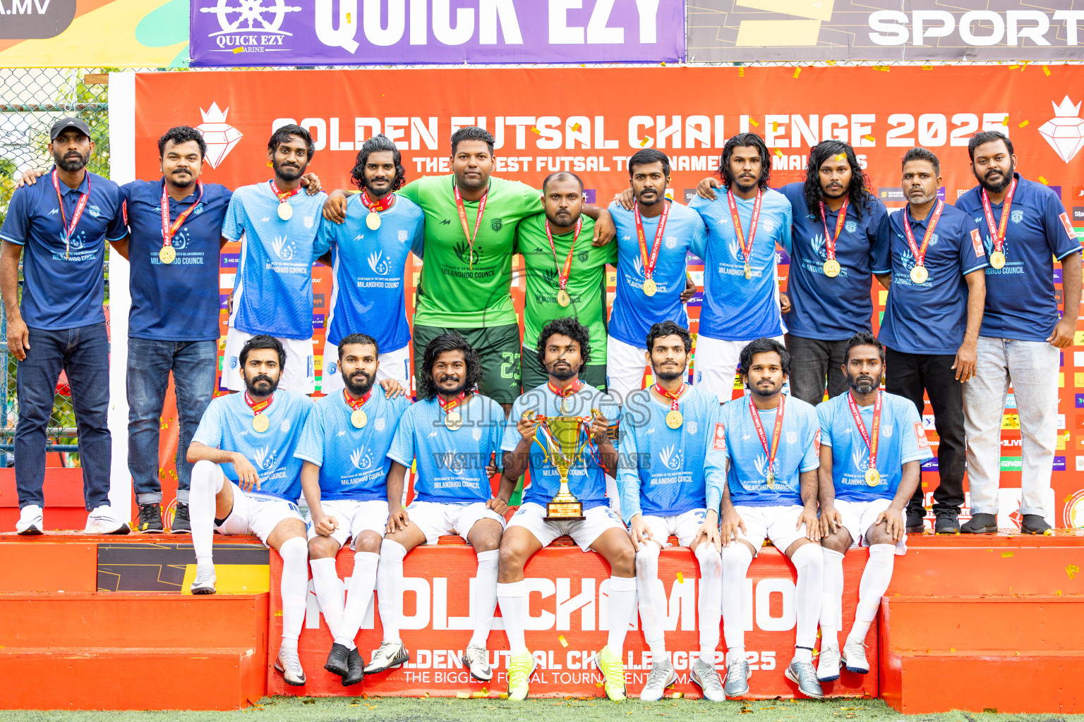 Sh Kanditheemu vs Sh Milandhoo in Day 21 of Golden Futsal Challenge 2025 was held on Saturday , 25th January 2025, in Hulhumale', Maldives.
Photos: Ismail Thoriq / images.mv