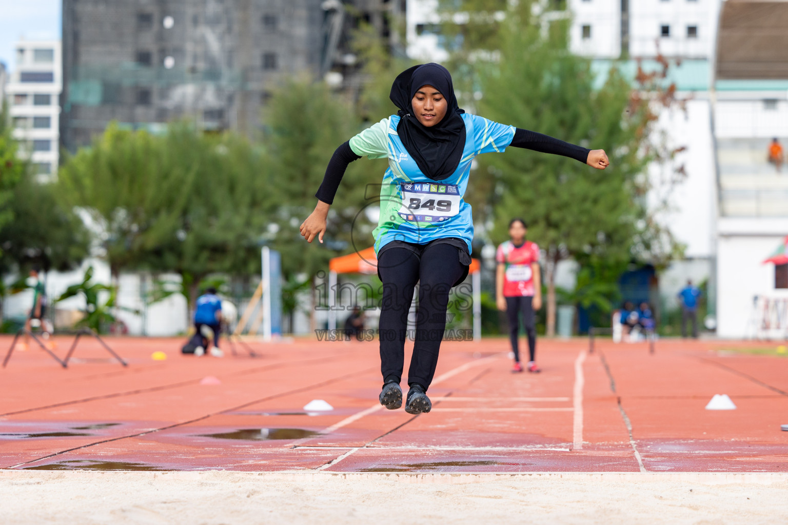 Day 2 of MWSC Interschool Athletics Championships 2024 held in Hulhumale Running Track, Hulhumale, Maldives on Sunday, 10th November 2024. 
Photos by:  Hassan Simah / Images.mv